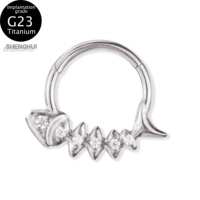 Cincin Hidung Anak Titanium G23 Grosir Perhiasan Tindik Kait Zirkon Perhiasan Tubuh Modis Cocok untuk Hadiah Pernikahan