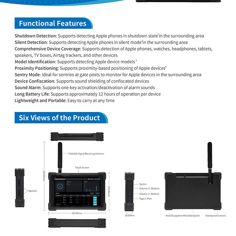 Handheld Anti UAV Drone Detector 1 3KM Positioning Tracking Direction ...