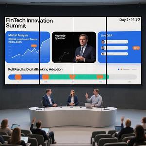 Paneles de pantalla LED fijos para interiores Pared de video de sala de control con configuraciones de señalización <span class=keywords><strong>digital</strong></span> y pantallas P12 P125 P15 P18 P25 - Product Image 1