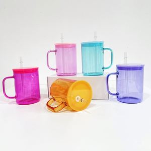 แก้วเยลลี่สีใส ปราศจากสาร BPA ขนาด 17 ออนซ์ แก้วกาแฟเย็น นม 17 ออนซ์ แก้วเปล่าสำหรับงานซับลิเมชั่น แก้วกาแฟมีหูจับ - Product Image 4