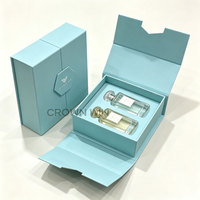 Boîte cadeau parfumée à double porte biodégradable avec motif coloré personnalisé et insert en EVA pour l'emballage de produits cosmétiques et de soins de la peau