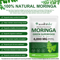 Acentiallaabs kapsul makanan berbasis tanaman Moringa daun kapsul hijau makanan super kapsul minyak Moringa membantu untuk mendukung kesehatan sehari-hari