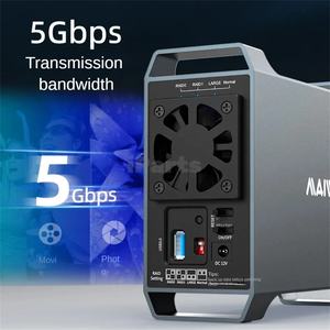 IParts Maiwo 3.5 pouces double baie boîtier <span class=keywords><strong>de</strong></span> disque dur externe armoire SATA matrice <span class=keywords><strong>de</strong></span> disques durs avec 4 fonctions RAID - Product Image 2