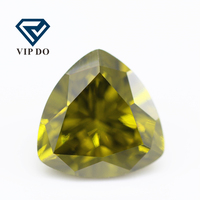 Pierre précieuse synthétique en zircone cubique de qualité 5A, taille trillion, 3*3-12*12 mm, péridot/D-peridot, taille brillante, forme trillion