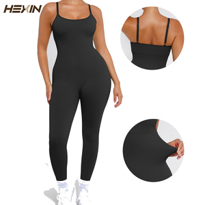 Đồ tập Yoga liền thân Hexin 2023, kiểu liền mạch, chất liệu dệt kim ôm sát, dài chấm gót chân, phong cách tối giản. - Product Image 1