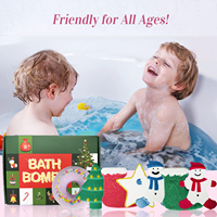 Bombes de Bain Moussantes Ingrédients Biologiques Cadeaux 5 Packs Grandes Bombes de Bain Bombes de Douche de Noël Coffret Cadeau pour Enfants