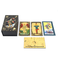 Vente en gros Cartes d'oracle de tarot holographique avec impression amusante de logo Feuille d'or personnalisée Bords dorés Papier Guide de taille personnalisé