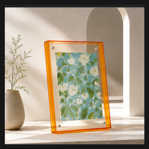 Cadre photo flottant en plastique transparent rouge pour impressions botaniques, décoration moderne pour la maison et le bureau - Product Image 2