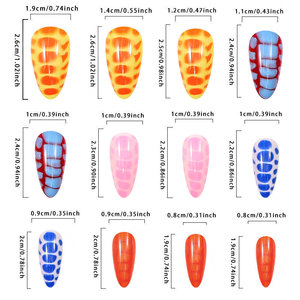 <span class=keywords><strong>Faux</strong></span> ongles press-on pré-dessinés en forme d'amande, plaques à poser pour le nail art des doigts - Product Image 3