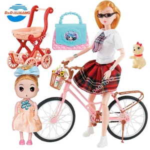 Rodillo de bicicleta de niña bonita de moda con juego de bicicleta, muñeca de 11,5 pulgadas, juguete de muñeca de niña barato <span class=keywords><strong>y</strong></span> lindo clásico de plástico al por mayor - Product Image 3