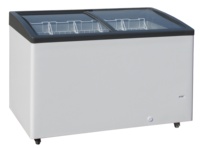 Congélateur Xiangming avec porte vitrée incurvée simple, vitrine à glaces, popsicles pour camionnette ou magasin, équipement de réfrigération
