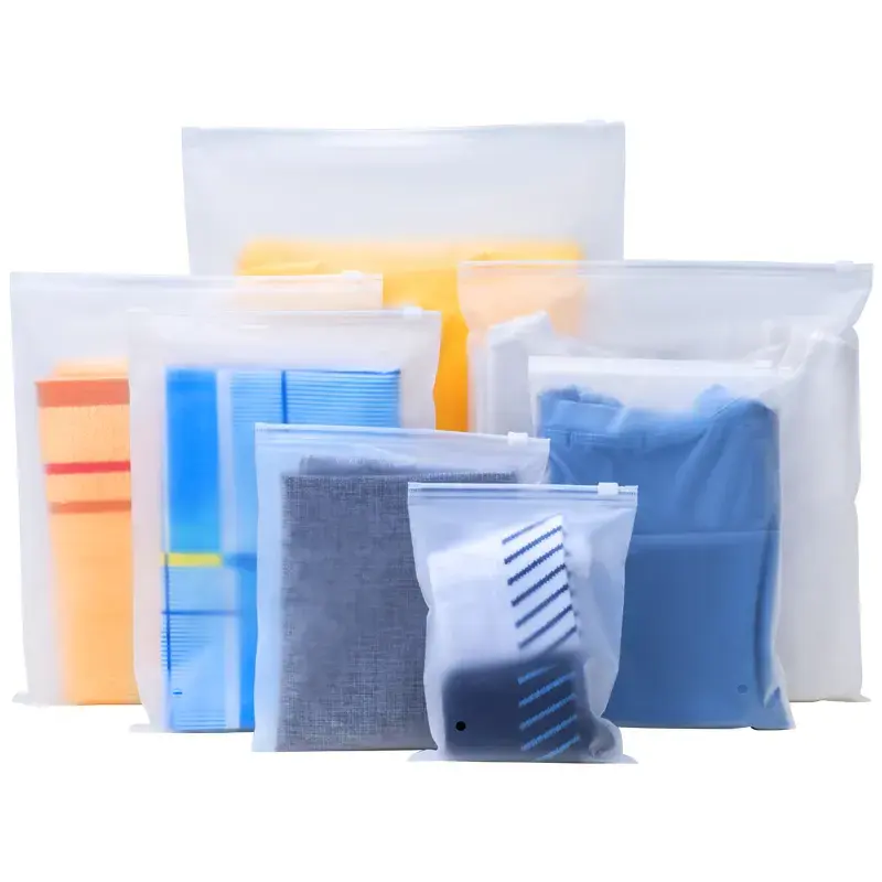 Fashionable Frosted Sealable Zipper Clothes Garments Packaging Plastic Bags for Printing