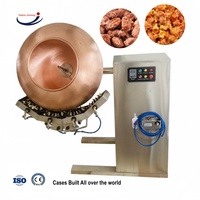 Nouvelle machine à faire des noix caramélisées avec brûleur à gaz, décharge automatique, refroidisseur à air, certifiée CE, haute capacité