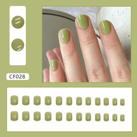 Ongles à presser français personnalisés en gros avec paillettes - Vente chaude, faux ongles amande réutilisables en ABS