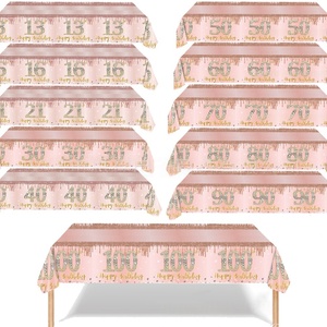 Nappe <span class=keywords><strong>jetable</strong></span> à thème numérique or <span class=keywords><strong>rose</strong></span> <span class=keywords><strong>rose</strong></span> <span class=keywords><strong>Vaisselle</strong></span> de fête du nouvel an pour les célébrations d'<span class=keywords><strong>anniversaire</strong></span> - Product Image 1