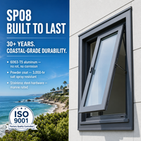 Ventana de Aluminio con Toldo Superior, Certificación CE, Bajo Consumo, Impermeable, Ventilación, Tamaño Personalizado, Venta al por Mayor de Fábrica OEM