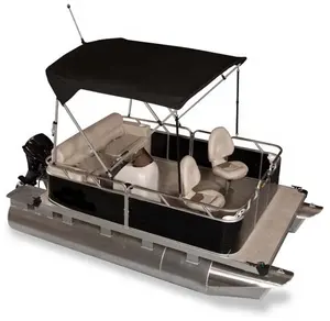 Pontón de tamaño pequeño, barco de 4,6 m, 15 pies, recreación de aluminio, a la venta