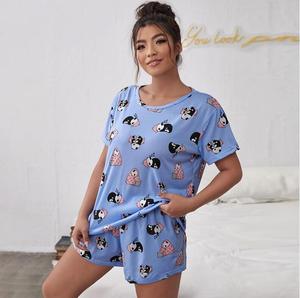 Pantaloncini pigiama completo rosso e nero nuova t-shirt larga e pantaloncini più un completo <span class=keywords><strong>da</strong></span> <span class=keywords><strong>casa</strong></span> a grandezza naturale - Product Image 5