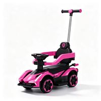 Voiture à pousser pour tout-petits, trotteur bébé, jouet à roulettes pour enfants, quad 4 roues avec barre de sécurité et poignée parentale