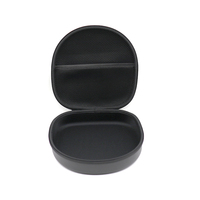 Étui rigide personnalisé en EVA noir pour casque audio, sac de transport portable avec poche en filet pour casques supra-auriculaires