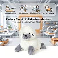 Peluche de phoque blanc mignon en gros, jouet en peluche doux, animal marin en peluche, décoration d'intérieur, cadeau
