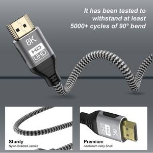 Câble de données HD <span class=keywords><strong>8K</strong></span> HDTV 4k de haute qualité tresse en PVC Compatible PS5 Xbox Series X <span class=keywords><strong>Apple</strong></span> <span class=keywords><strong>TV</strong></span> 4K Stock Home cinéma Audio 2M - Product Image 4
