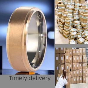 Rose Gold Plated Stainless Steel Men's Silver Color Couple <strong>Rings</strong> <strong>Blanks</strong> Popular for Christian Anniversary Jewelry Occasions - Product Image 4