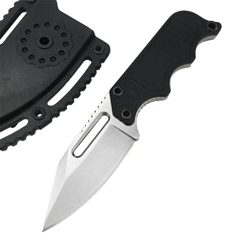 Mini Instinct ABS Plastic Handle Fixed Blade Knife Camping EDC Hunting Necklace Knife with K Sheath