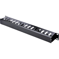Organisateur de câble horizontal en rack 1U 19 pouces 12 fentes Gestion des câbles en acier noir