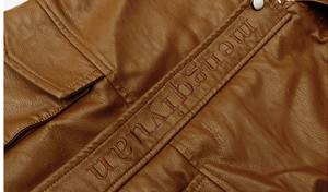 Manteaux d'hiver pour enfants Veste de moto réversible en faux cuir PU à capuche pour garçon avec fermeture à glissière Veste polaire confortable pour garçons - Product Image 6