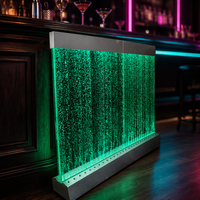 Fontaine murale à bulles en acrylique LED, cloison d'eau, changement de couleur RVB, séparateur de pièce transparent pour la décoration de la maison et du bar