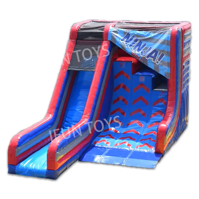 Interactive Playground Inflável Ninja Warped Wall Inflável Ninja Warrior Curso de Obstáculo Bouncer Slide à venda