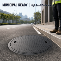 Couvercle de regard robuste en PRV D400, grille de tranchée en fibre de verre pour drainage routier et projets municipaux