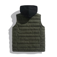 Gilet matelassé à capuche pour homme avec logo personnalisé, épais et thermique, pour l'extérieur, sans manches, unisexe, idéal pour l'hiver