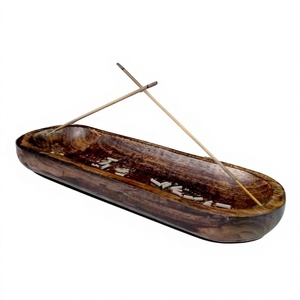 Support à encens en bois durable pour la décoration des temples et mosquées, brûleur d'arômes Bakhoor de style vintage écologique, idéal pour les cadeaux - Product Image 1