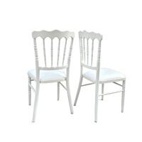 Location de chaises Napoléon en aluminium blanc, mobilier pour événements, vente en gros