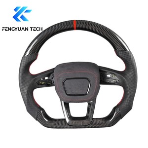 Cuir en fibre de carbone pour volant LED pour <span class=keywords><strong>Audi</strong></span> RS3 RS5 RS6 RS7 S3 S4 S5 S6 S7 TT Mk2 Mk3 C7 Q5 Q7 B8-B9.5 - Product Image 1
