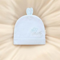 Bonnet en coton pour nouveau-né, oreilles 3D, motif de dessin animé, doux, double couche, respectueux de la peau, antibactérien, unisexe, pour 0-3 ans
