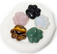 Pierre précieuse d'améthyste naturelle de qualité supérieure, sculptée en forme de patte de chat, cristaux de guérison, pierre en forme de patte de chien, breloque porte-bonheur, fournitures pour la création de bijoux DIY