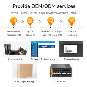 Convertisseur de média industriel avec 5GE+1SFP, liaison montante fibre optique, commutateurs industriels non gérés, double entrée DIN-rail extérieur pour caméra IP - Product Image 2