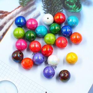 Accesorios para la Creación de Joyería, Cuentas Espaciadoras Sueltas Brillantes de Acrílico Redondas de 20 mm - Product Image 2