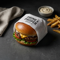 Papier d'emballage alimentaire personnalisé écologique et recyclable avec revêtement PE imperméable et résistant à la graisse pour les en-cas, les hamburgers et le chocolat