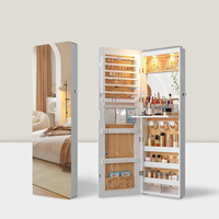 Armoire à bijoux murale blanche pleine longueur avec miroirs derrière la porte Miroir total pour le corps