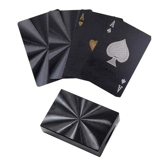 सोने मुद्रण काले पोकर कार्ड निविड़ अंधकार हीरे काले पन्नी के साथ ताश खेल चांदी के रंग मुद्रण