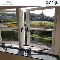 Ventana Abatible de Aluminio con Triple Acristalamiento y Rotura de Puente Térmico, Certificada por NFRC, Estilo Americano, Resistente a Huracanes, Multishades