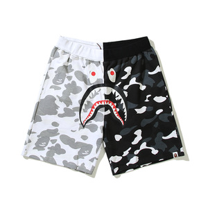 Pantalones Cortos Casuales Juveniles de Algodón Puro con Estampado de Tiburón Luminoso, Entrega Inmediata Transfronteriza, con Cordón Ajustable - Product Image 5