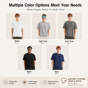 190gsm Everyday Essential T-Shirt 100% Cotton for Gym Casual Wear, Mid-Weight Blank Canvas for Custom <b>Logo</b> Printing Unisex - Product Image 4