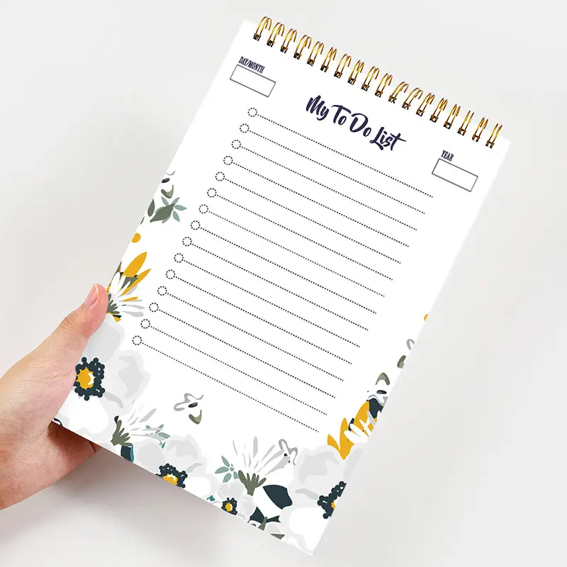 ZXX466 Hot selling sticky notes custom printed paper Notepad daily to do list Memo Pad with Calendar a5 planner ring binder