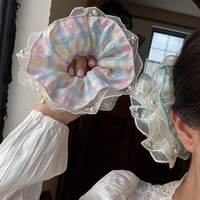 YAOYU Élastique à cheveux volumineux style coréen, couleurs macaron, pour filles, avec motif cœur et style français délicat, en caoutchouc