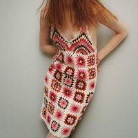 Robe en tricot au crochet Crochet Hollow Out Beach Cover up Robe de plage au crochet